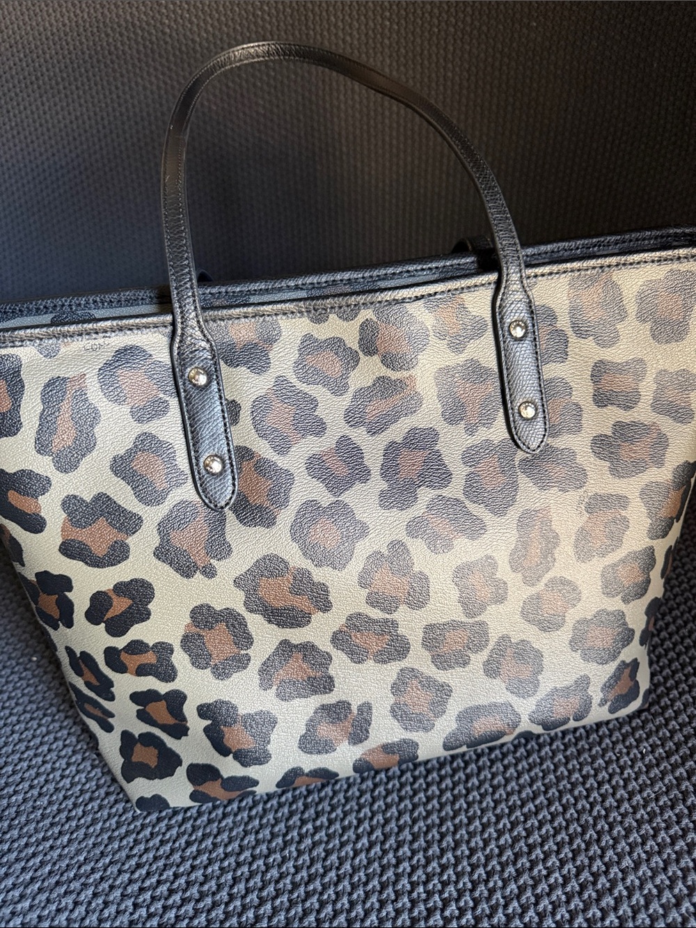 Coach Leopard Print Tote and Wallet Set - Brown/Black/Gray - Picture 5 of 15